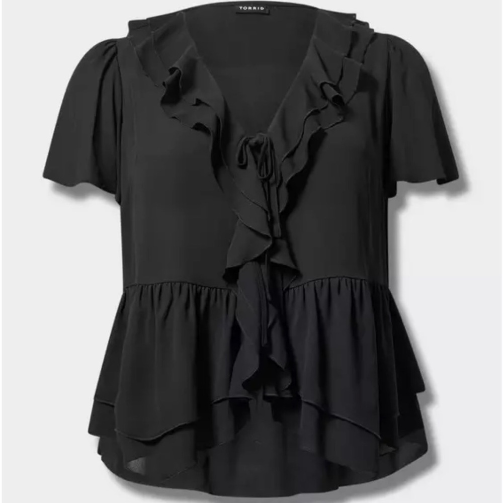 V-Neck Double Ruffle Top - Picture 4 of 5